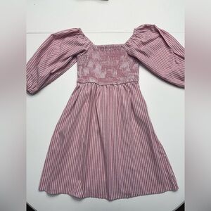 BiBi Pink and White Striped Midi Dress